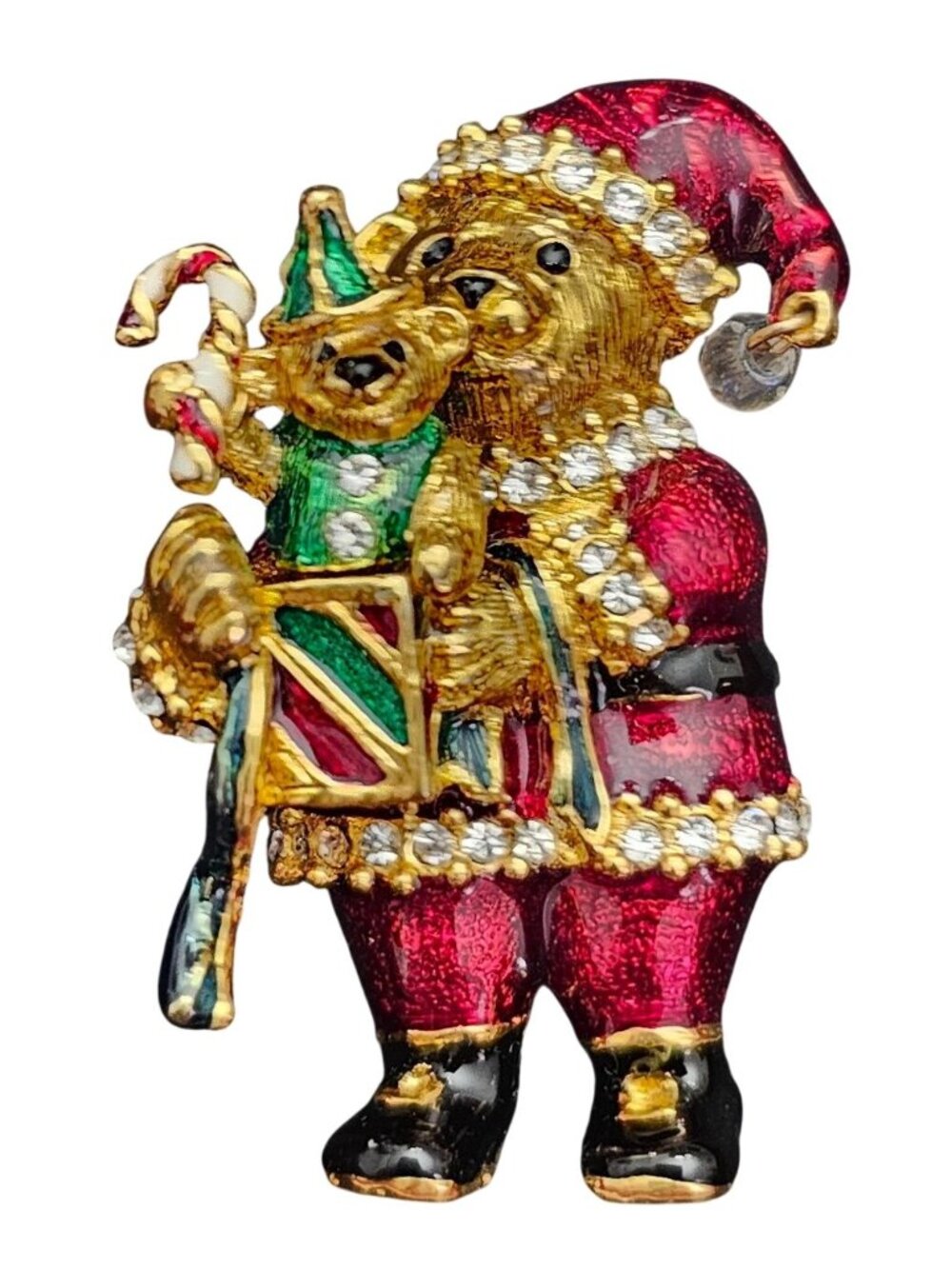 Christopher Radko Bear Brooch Christmas Pin With Box Signed, J862